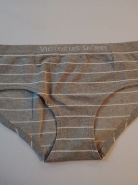 Victoria's Secret Gray Striped Bikini Brief